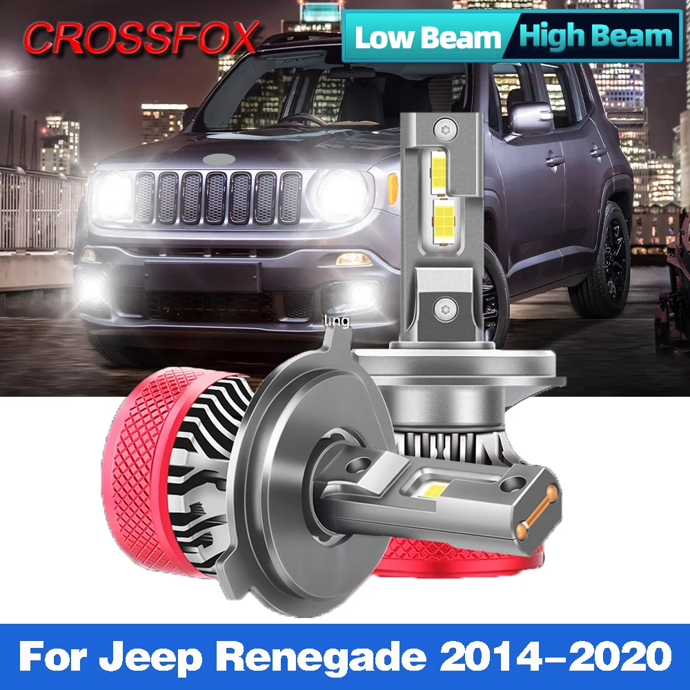 H4 LED Headlight Bulbs 12V LED Headlamp High Low Beam 120W 30000LM For Jeep Renegade 2014 2015 2016 2017 2018 2019 2020