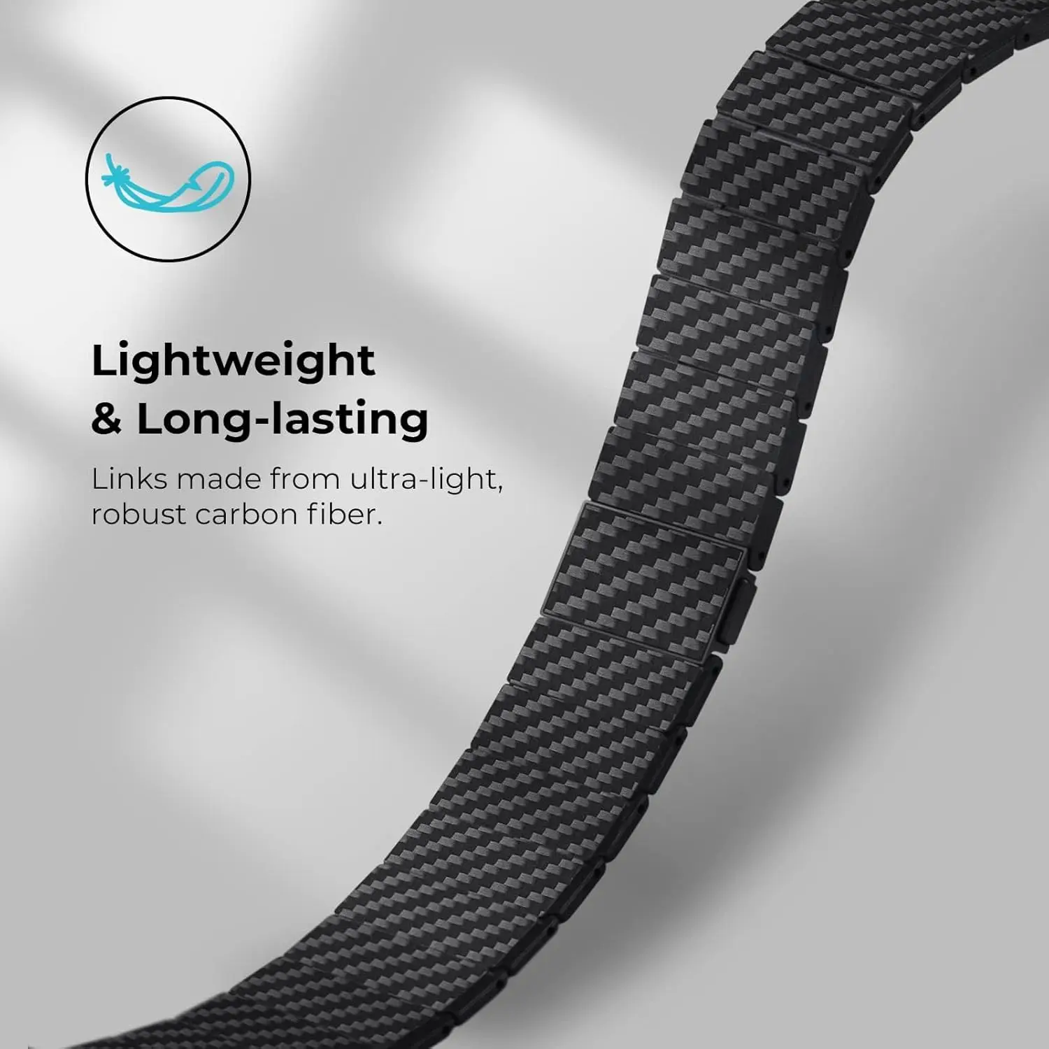 Carbon Fibre Link Strap for Apple Watch Ultra 2 49mm 38 40 41 42 44 45mm Butterfly Buckle Sport Watch Band for iWatch 9 8 SE 7 6