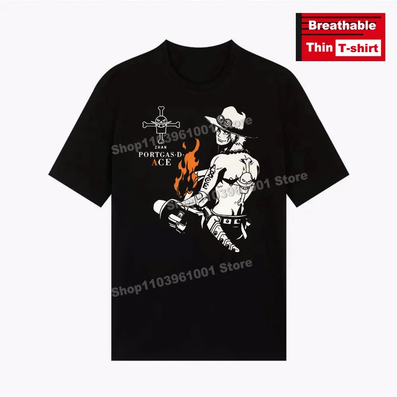 

Japanese Hot Animation Printing - ACE T-shirts y2k Harajuku Hip Hop Street Men Women Short Sleeve Tees Breathable Thin T Shirt
