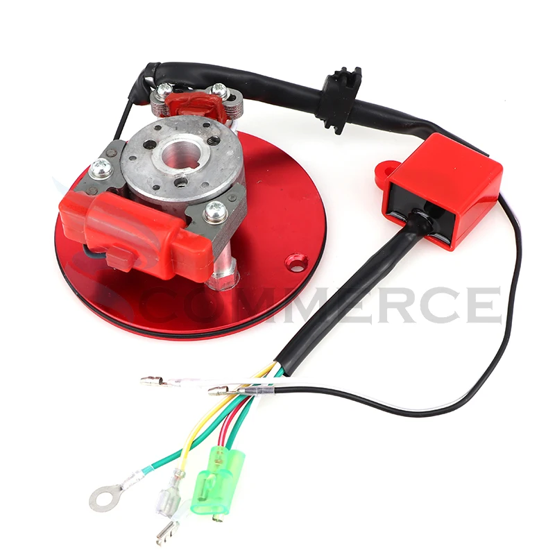 Motorcycle Red Ignition Rotor Magneto Coil Stator Kit For ATV Pit Dirt Bike Quad Bike 50cc-150cc Horizontal Engine Accessories