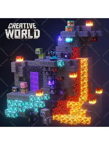 Magnetic Building Blocks Mine World Magnet Cube for Stacking Construction Set Educate Sensory Toys Kids Boys Girls Ages 3+ DIY