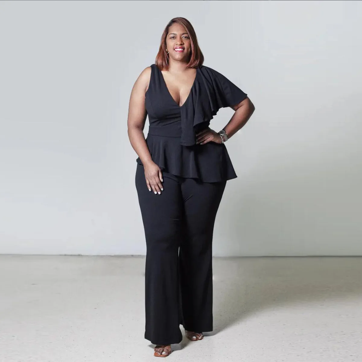 

Casual Svel Patchwork Wide Leg Pants One-Piece Suit X6060 New Women's Faion Bell Bot Traditional Chinese Sle