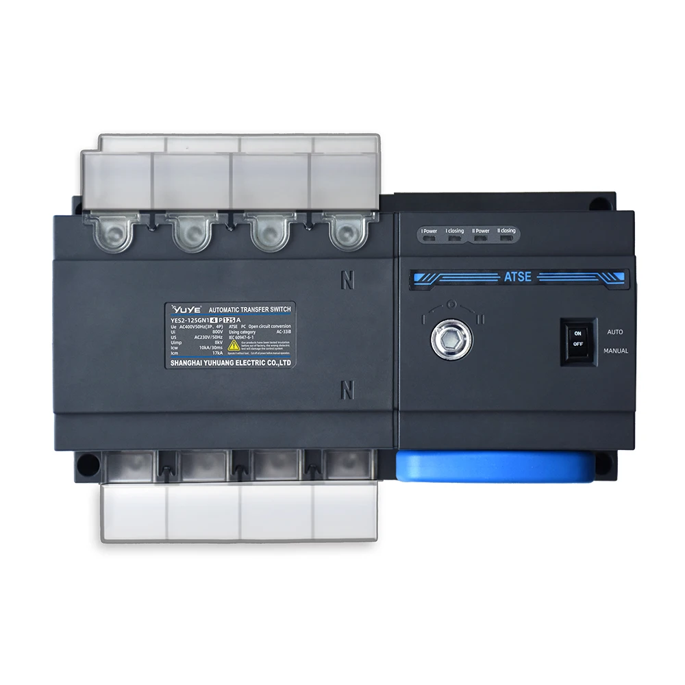 123 ATS CE  OEM ODM Factory Low Voltage AC 400V 3P 4P ATS New Type of Flame-retardant Casing 125A 250A Automatic Transfer Switch
