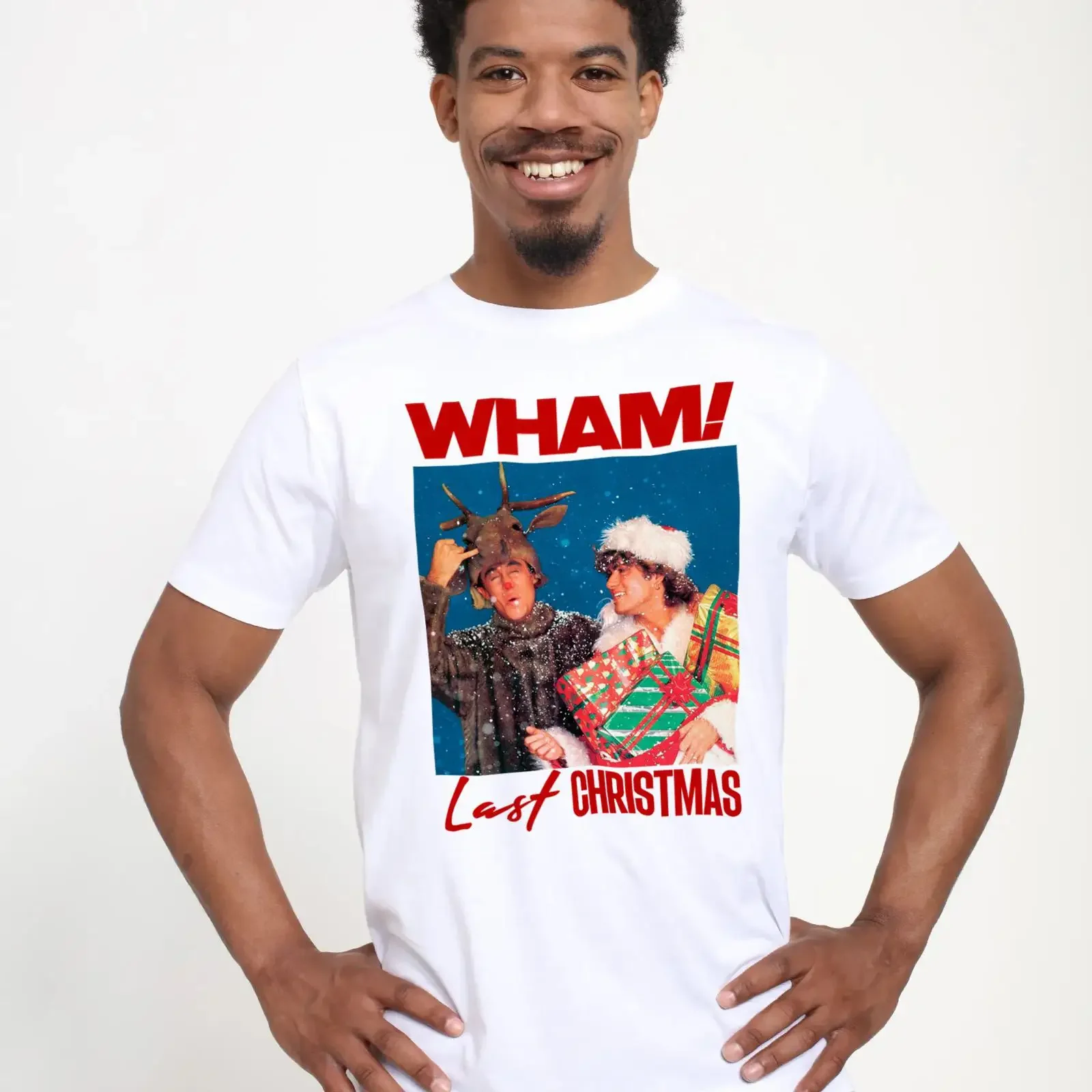 Henry Tiger WHAM 'Last Christmas' Print T shirt white vintage Washed homme designer clothes Comfortable Top For Everyday Wear