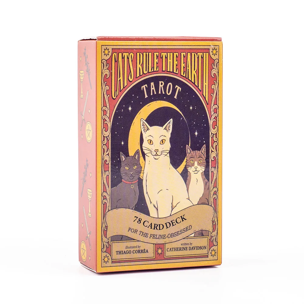 Cats Rule the Earth Tarot 78-kaartendek voor The Feline-Obsessed Divination Edition Deck Board Speelspellen 10,3 * 6 cm TK117K