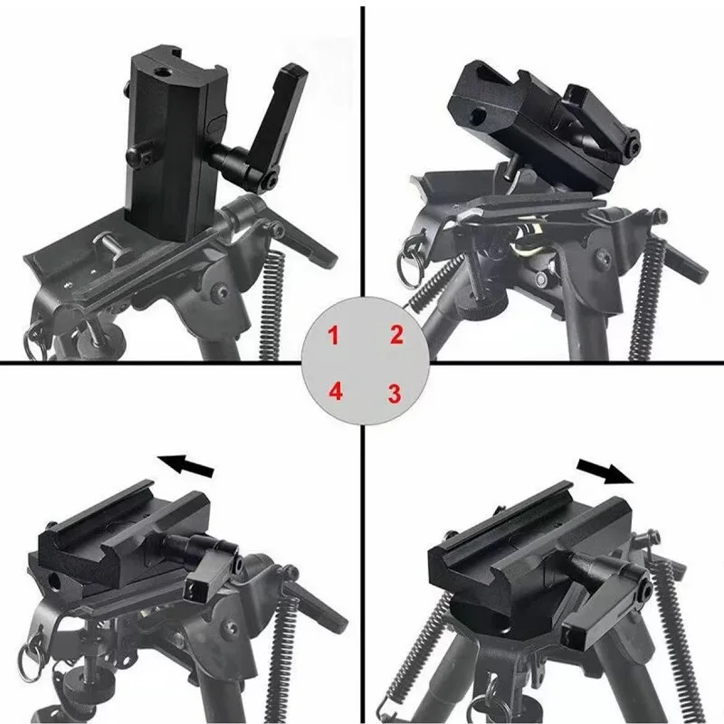 Quick Detach Harris Bipod QD Mount Adapter RBA-1 Rotating Quard Rail Hunting Bipods for 20mm Picatinny Rail Mount Accessory