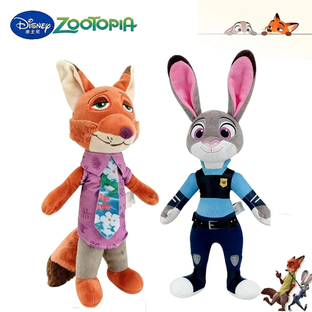 Disney Zootopia Peluche Animali di peluche morbidi Judy Hopps Fox Nick Wilde Bambola Regalo di Natale Cartoon Anime Movie Personaggio