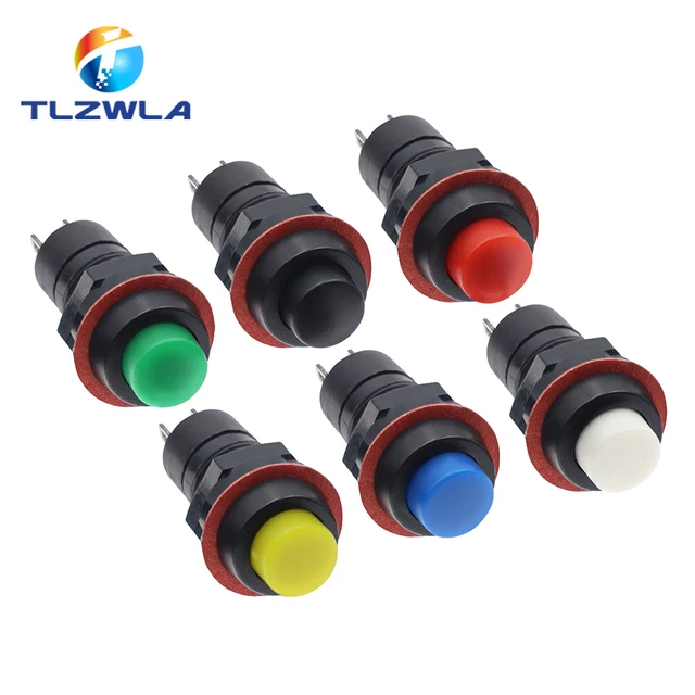6 sztuk DS-213 10mm okrągły miniaturowy przełącznik wciskany DS-211 chwilowy/samoblokujący okrągły przycisk przełącznika wyłącznik zasilania