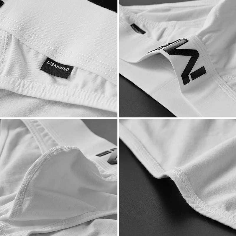 3 قطعة/الوحدة الرجال سراويل الرجال ملخصات القطن منخفضة الارتفاع مثير الراحة U-محدب الشباب نحيل الرياضة تنفس قيعان الاتجاه العلوي موجز #3