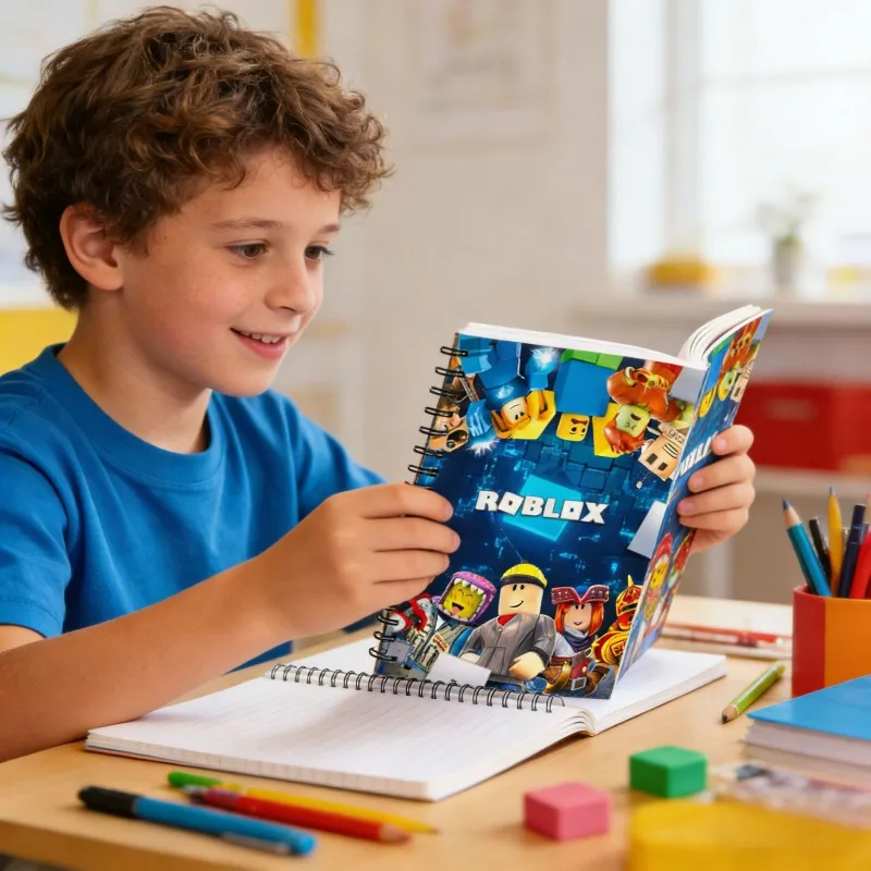 Roblox 50-Blatt-Notizbuch mit losen Blättern, virtuelle Weltspiele, A6-Papier, Schreibbuch, Schreibwaren, Büro, Schulbedarf