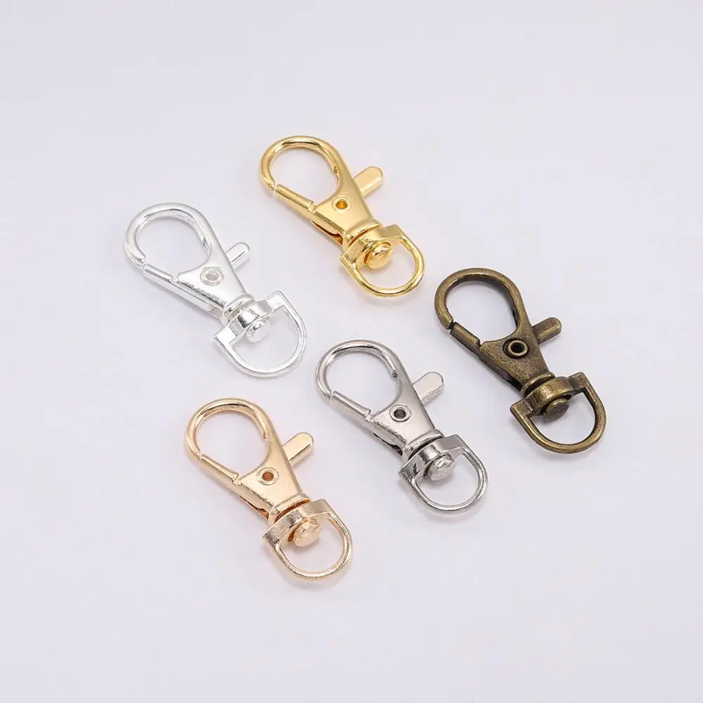 10Pcs/Lot Split Key Ring Swivel Lobster Claw Clasp Connectors For Bag Belt Dog Chains DIY Jewelry Making Findings Accessories