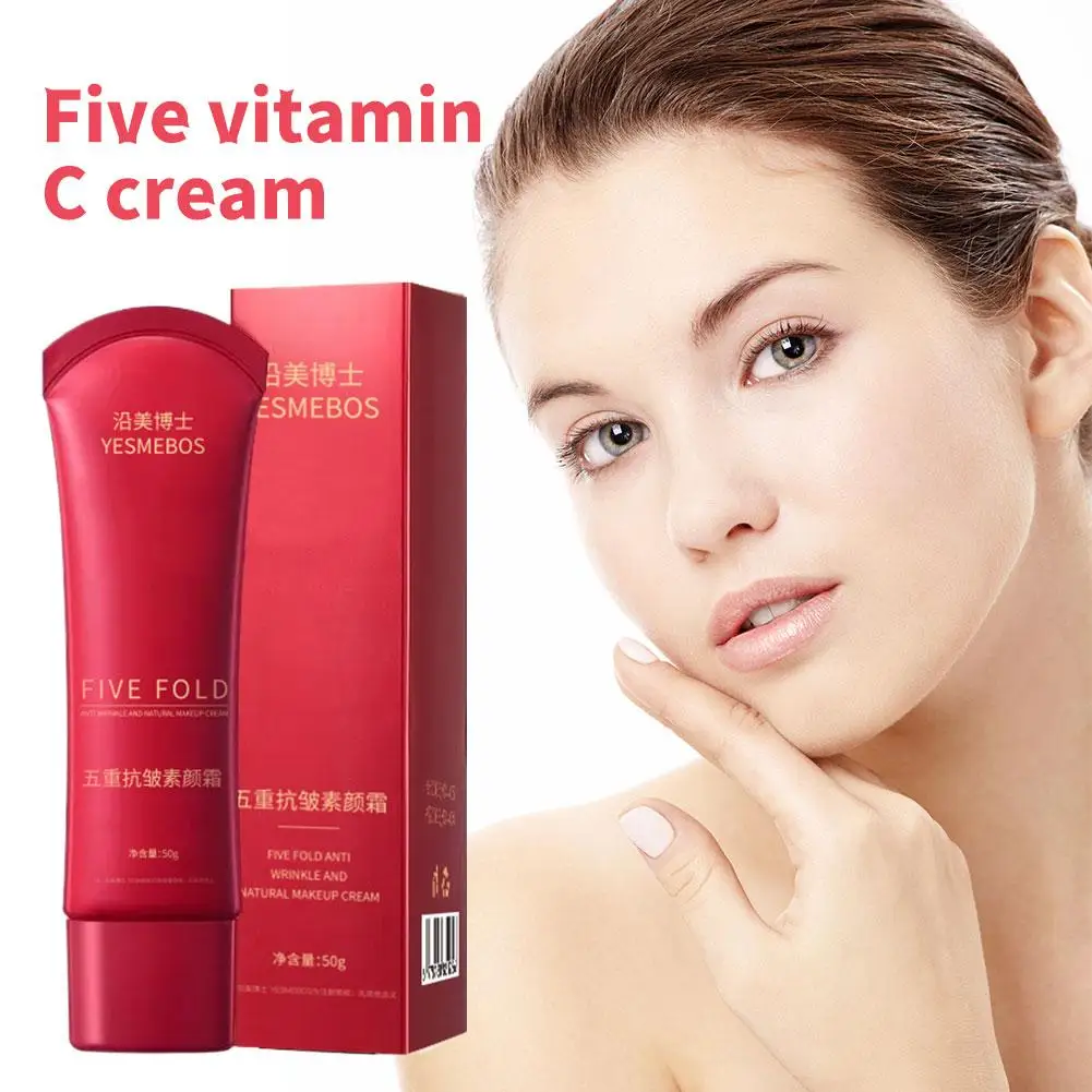 50g Krem nawilżający wielofunkcyjny, rozjaśniający i tonizujący, lekki, transparentny, maskujący pory, korektor rozświetlający, izolujący, krem do twarzy