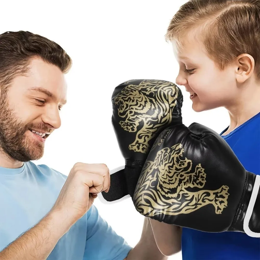 Sports Protection Mitts Muay Thai Kickboxing Gloves Breathable PU Leather Sparring Gloves Unisex Red/Blue Boxing Gloves Children