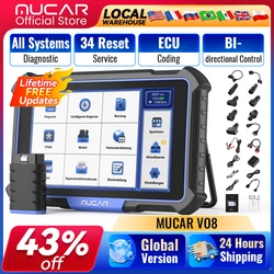 MUCAR VO8 Professional OBD2 Diagnose Tool Volledige Systeem Diagnose ECU Codering Actieve Test 34 Resets Levenslang Gratis Update