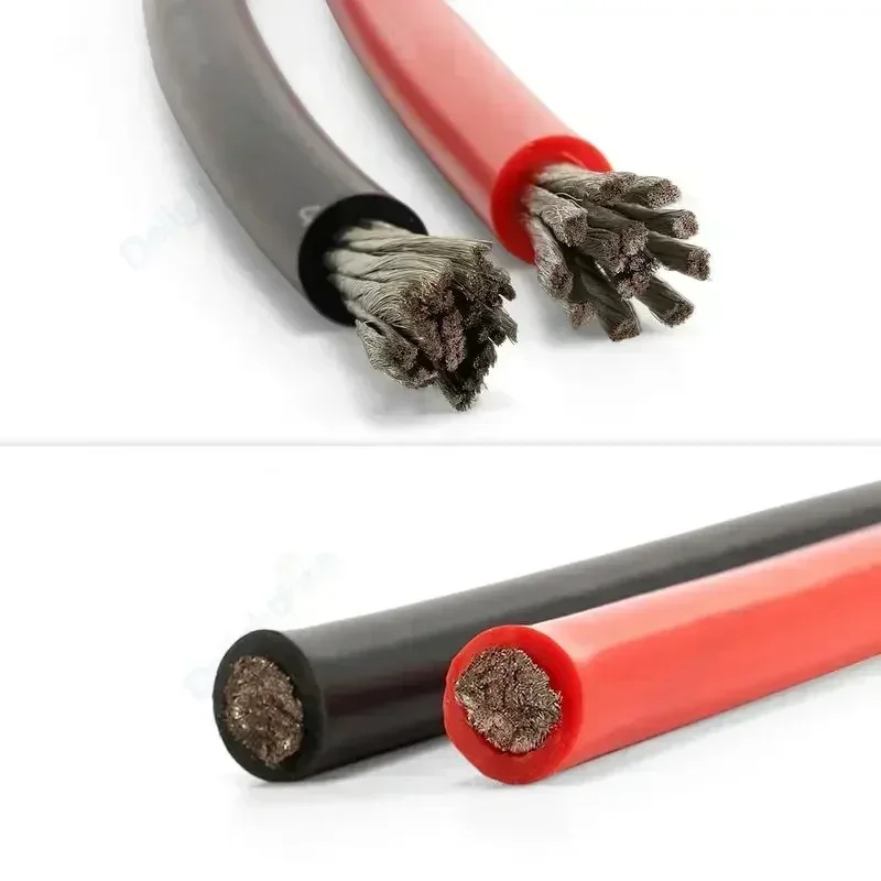 1m-5m 50mm2 Heat-Resistant Silicone Wire Red Black Heavy Cable 1/0 AWG Electrical Wire for Generator Auto Solar Battery Marine