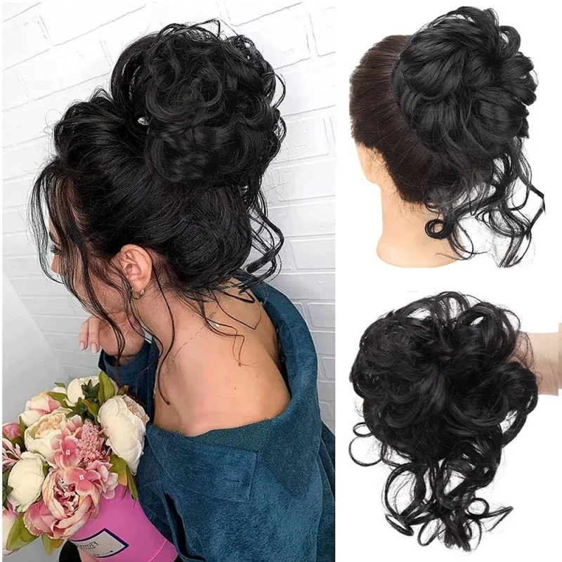

's Fashionable Big Claw Clip Wig with Long Messy Curly , Women's Hair Bun Styling Accessory