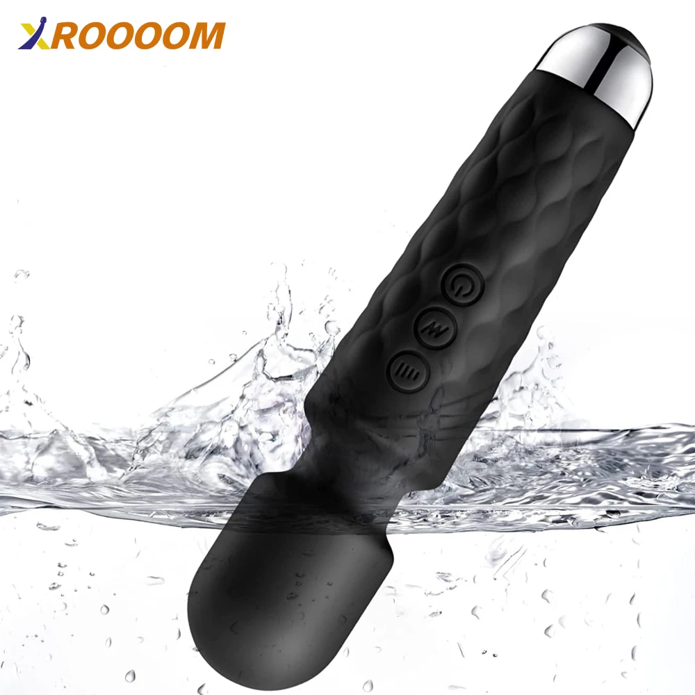 

Powerful Wand Massager with 8 Speeds 20 Vibration Modes USB Rechargeable Quiet Waterproof Handheld Personal Massager Sex Toys