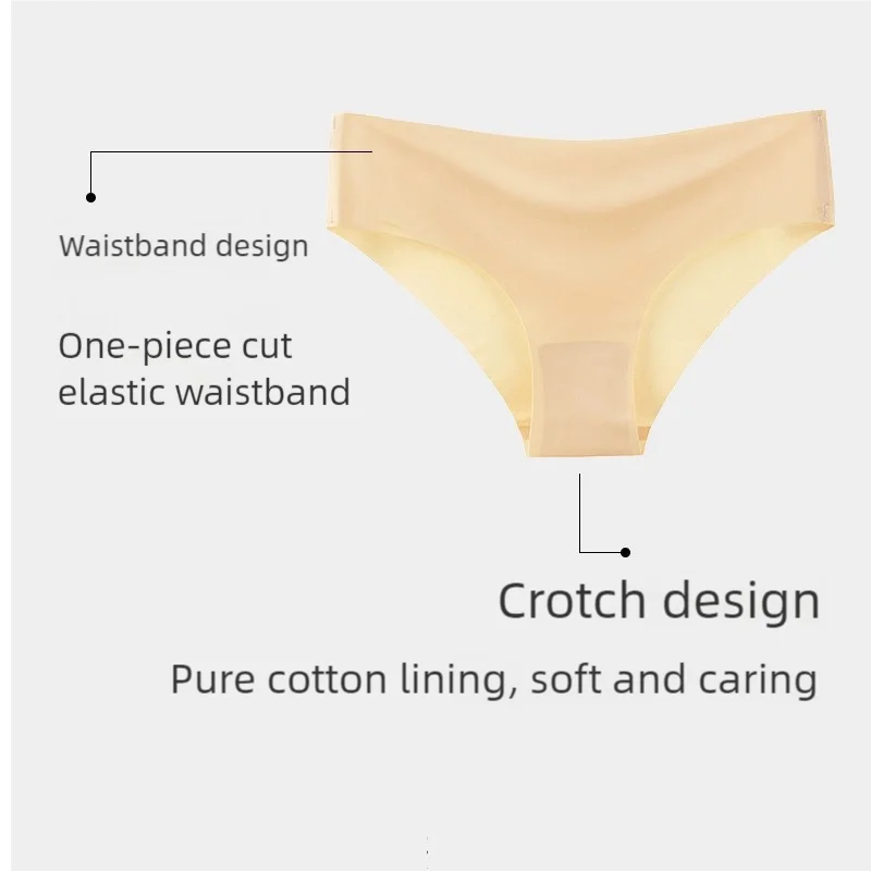 4 قطع سراويل داخلية نسائية بدون خياطة، ملابس داخلية مثيرة شبه الورك قابلة للتنفس منخفضة الخصر للنساء