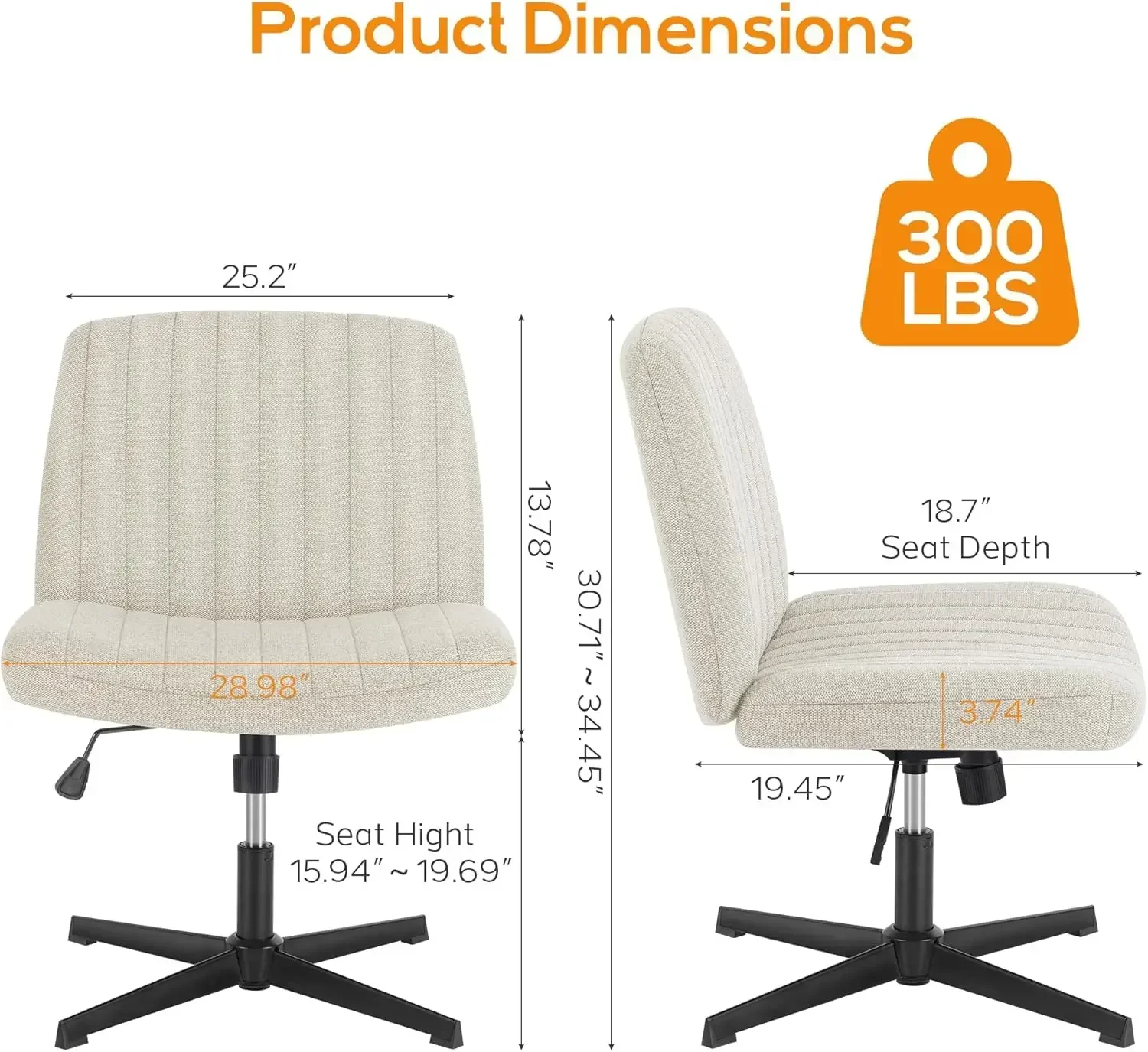 Criss Cross Chair, Cross Legged Office Chair, Wide Comfty Desk Chair