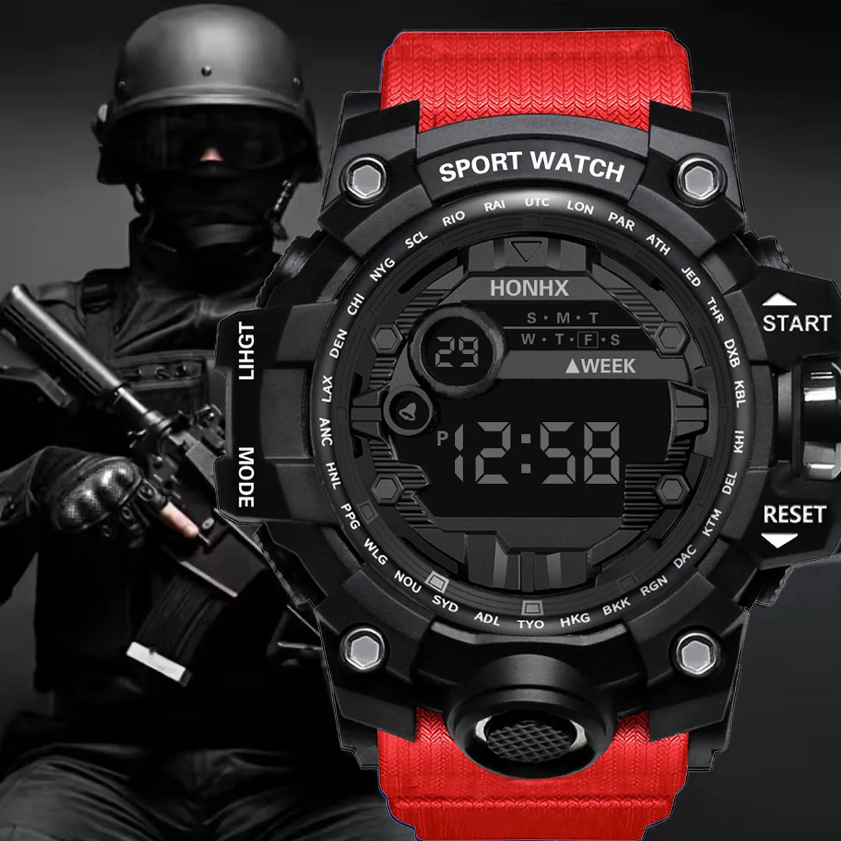 New Fashionable Multi functional Outdoor Men's Electronic Watch for Boys and Girls Students, Running Sports Watch