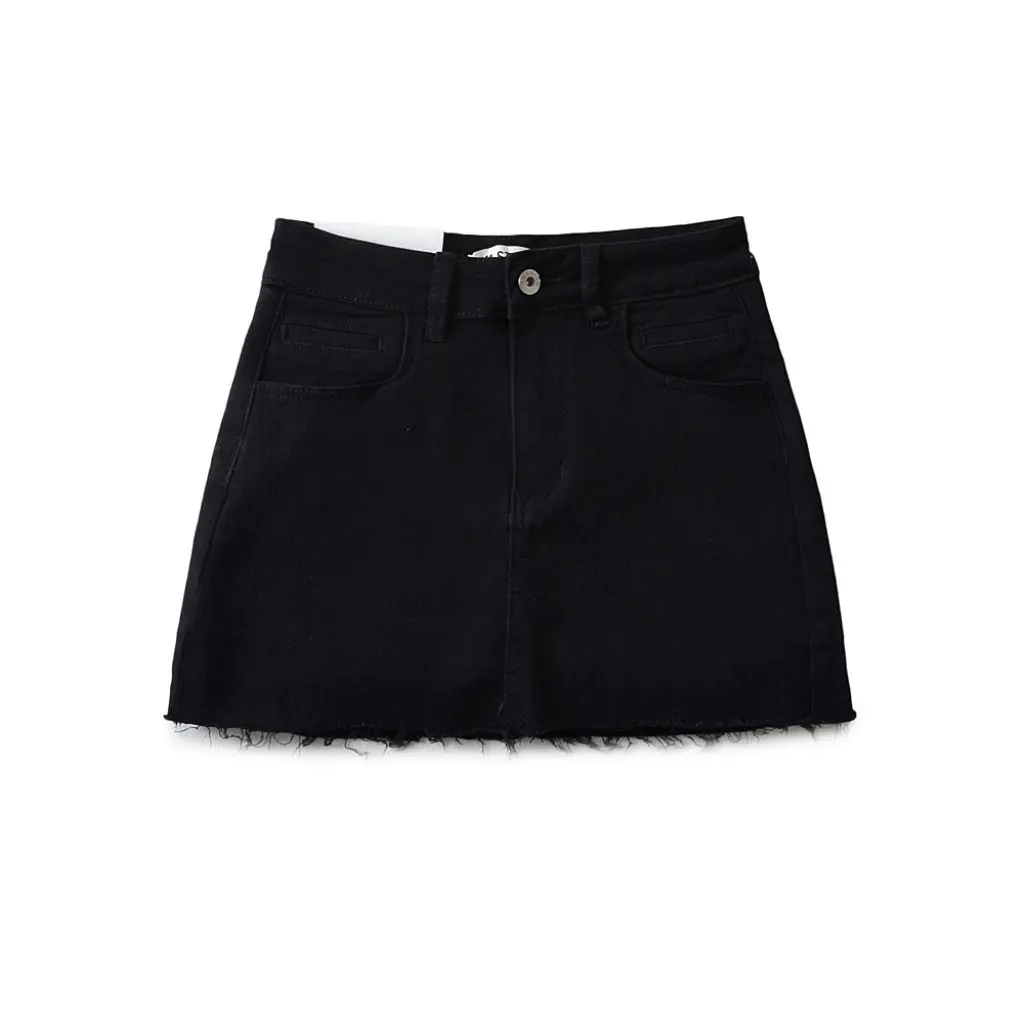 

High Waist Stretch Denim Skirt for Women European American Style Summer Spice Girl Wash Hair Frontier Design