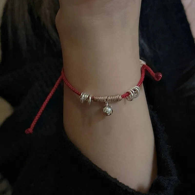 La Monada Silver Circle Ball Red Thread For Hand Women's Bracelets 925 Sterling Silver Adjust Red Rope Silver Bracelet 925 Women