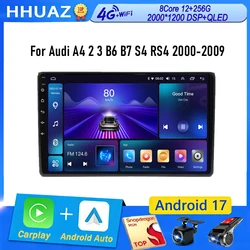for Audi A4 S4 B6 B7 RS4 8E 8H 8F B9 Seat Exeo 2002-2008 Android 17 Auto Car Radio Carplay CAR GPS Navigation Multimedia Player