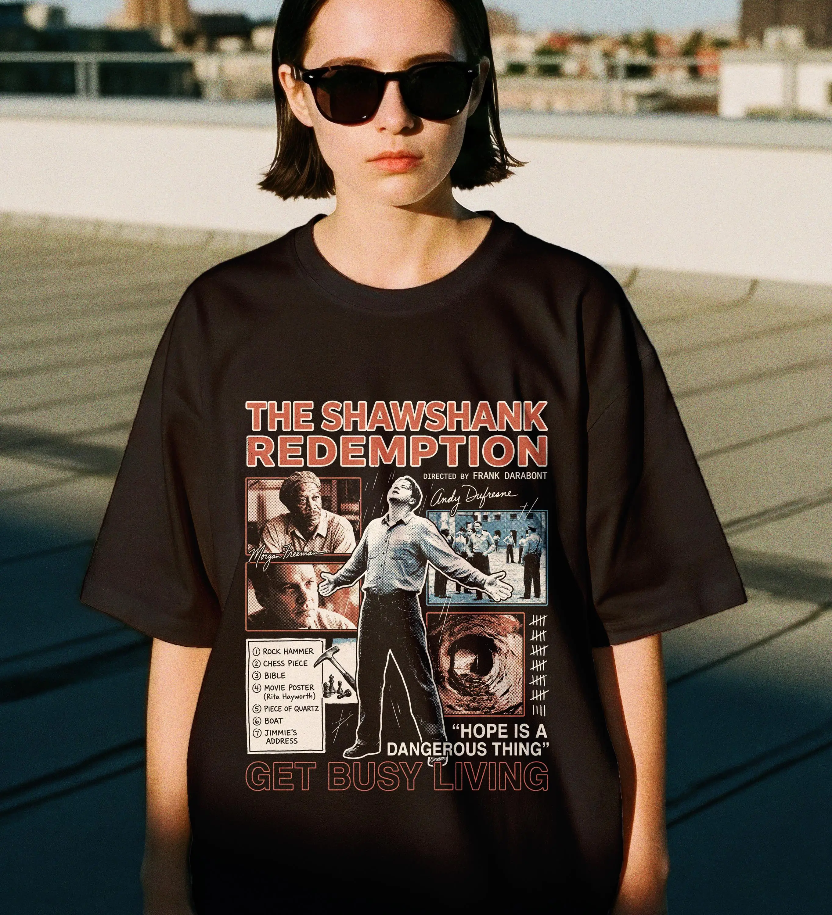 The Shawshank Redemption Movie Graphic Tee | Andy Dufresne Classic Film T-Shirt
