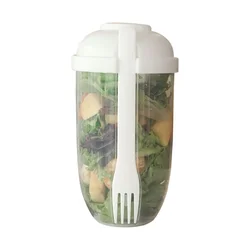 Portable Bottle Salad Container Bottle-Shaped Bento Oat Bowl for Lunch Salad Box with Fork Salad Bowl Fruit Oat Yogurt Cup
