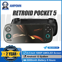 AMPOWN Retroid Pocket 5 RP5 Handheld Game Players 5.5'' AMOLED 1080P Screen Android 13 Portable Retro Video Game Player SD865