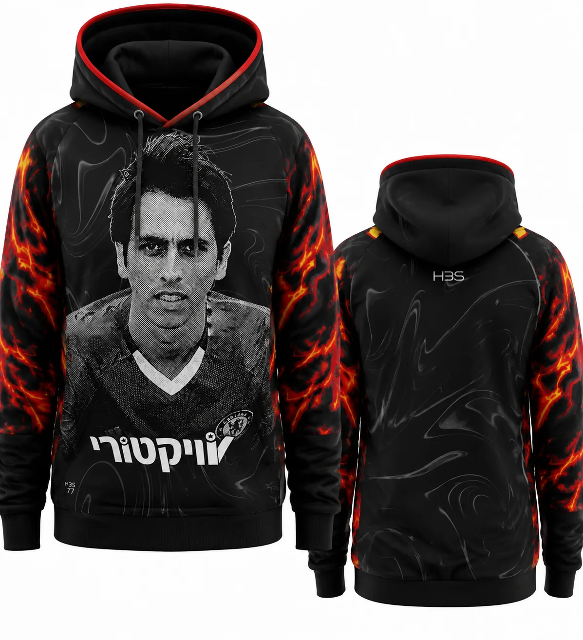 26-27 Hapoel Be'er Sheva Hoodie, Men Summer New 3D Print Sports Hoodie, Training Breathable Quick Drying Hoodie