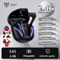 ONIKUMA T27 Wireless Earphones Dual Mode Earbuds 2.4GHz Low Latency Gaming Headset With Charging Box Touch Control RGB Headsets