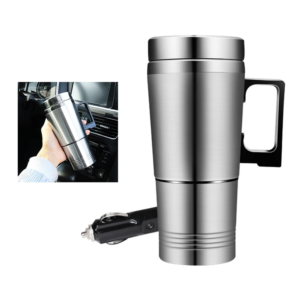 

300Ml 12V/24V Car Based Heating Stainless Steel Cup Thermos Kettle Travel Coffee Tea Milk Heated Pot Mug Motor Hot Water Heater