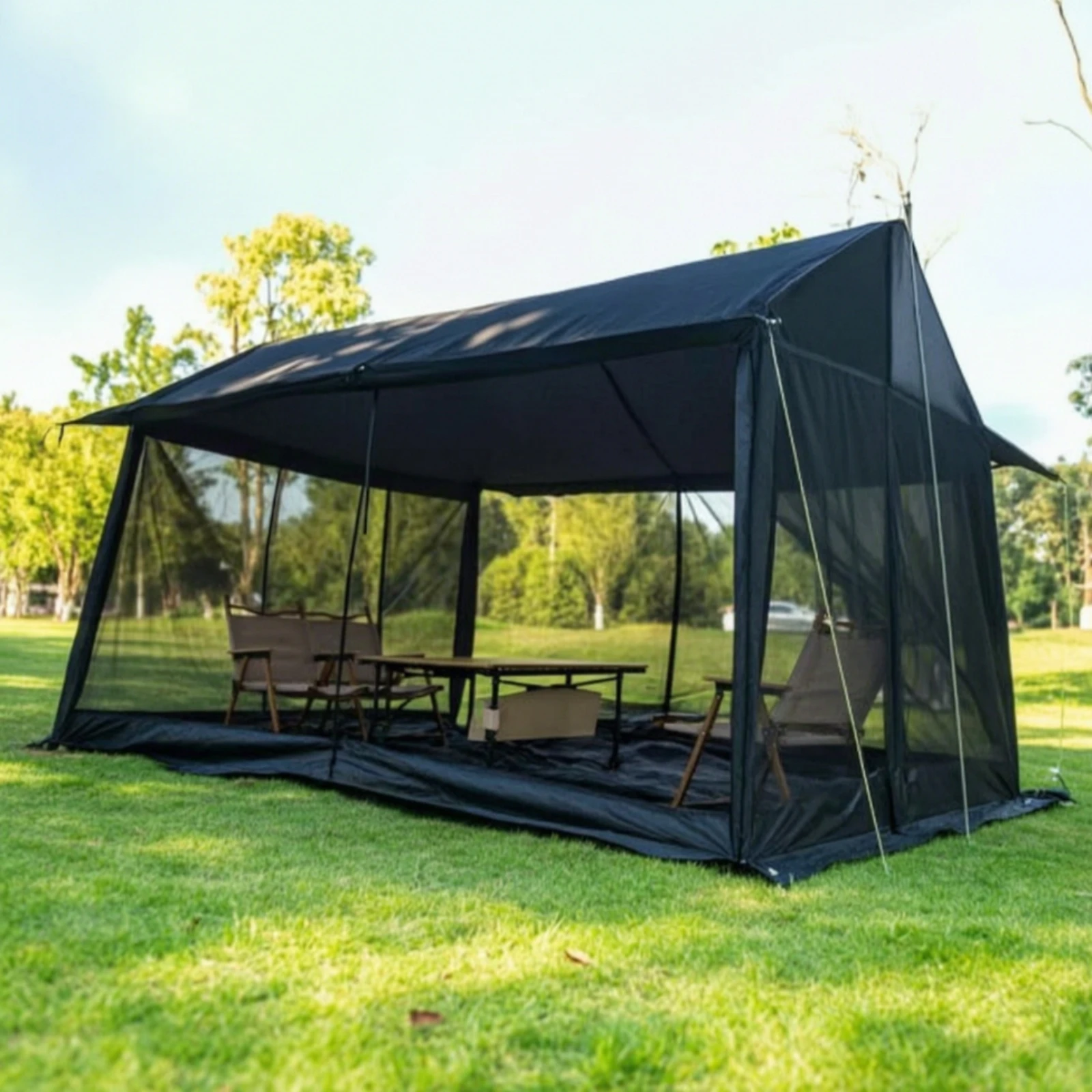 Screen Tent with Mesh Panels Ventilated Outdoor Canopy with Mesh Screen House Spacious Camping Shelter Portable for Campers