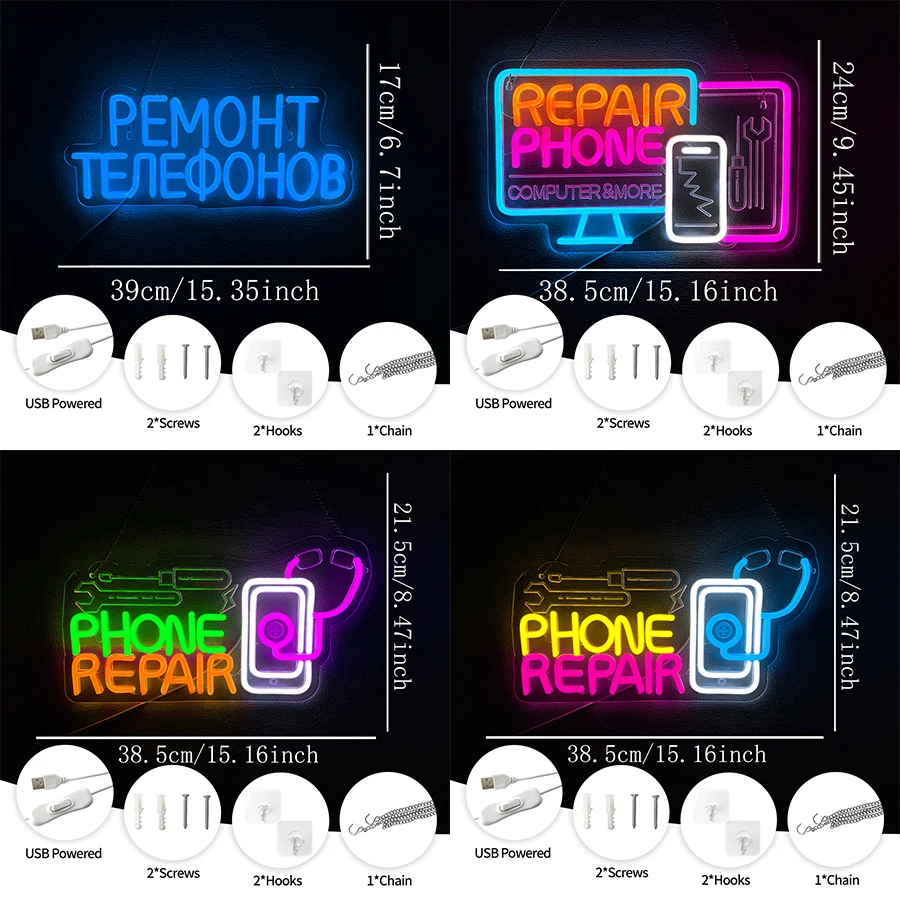 Letrero de neón LED para repar - Electronics Repair Shops reseña y precio