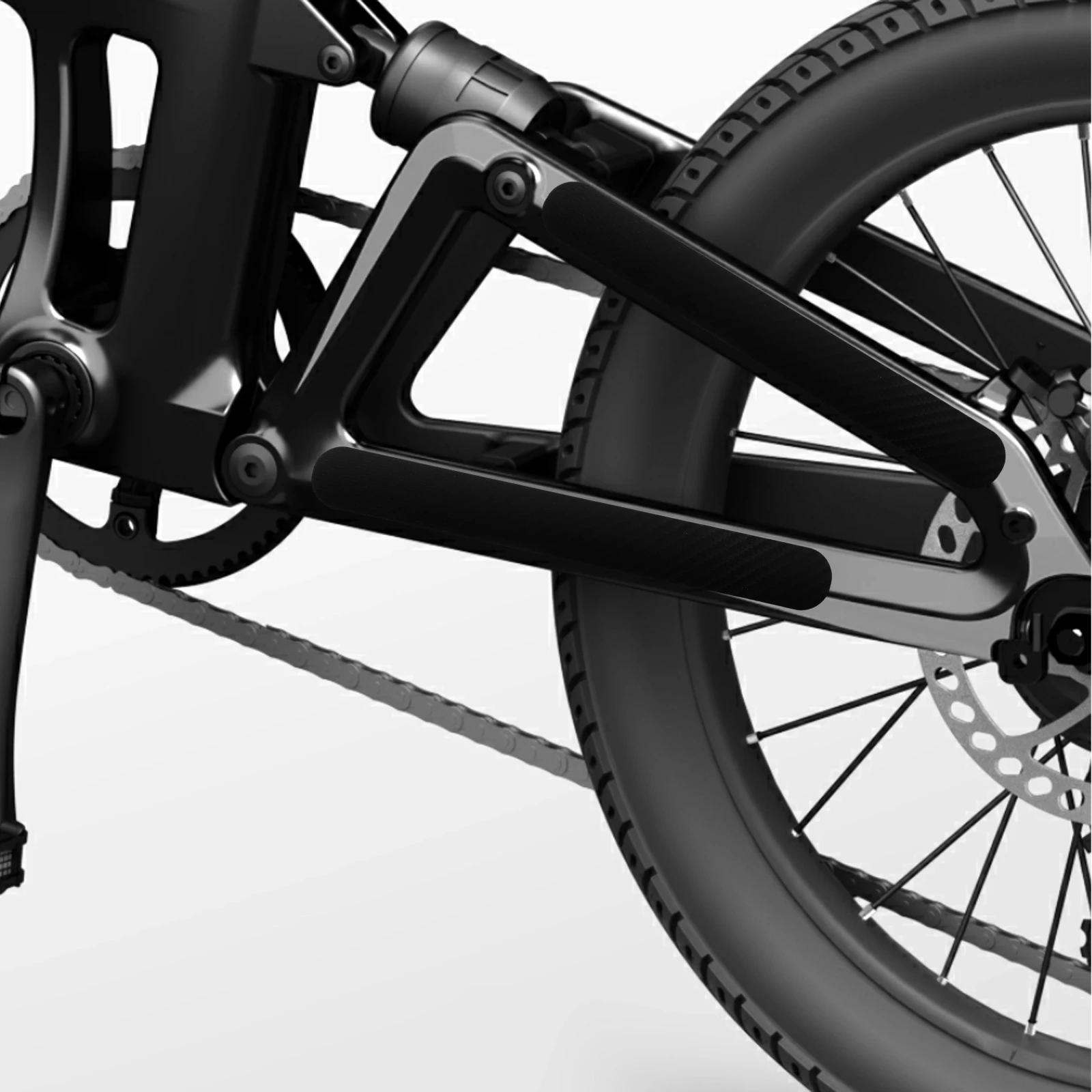 

4Sheets BicycleFrameProtector BlackAntiScratchFilm ChainstayGuards Decal BikeChainGuard MountainBikeFrameProtection Cycling