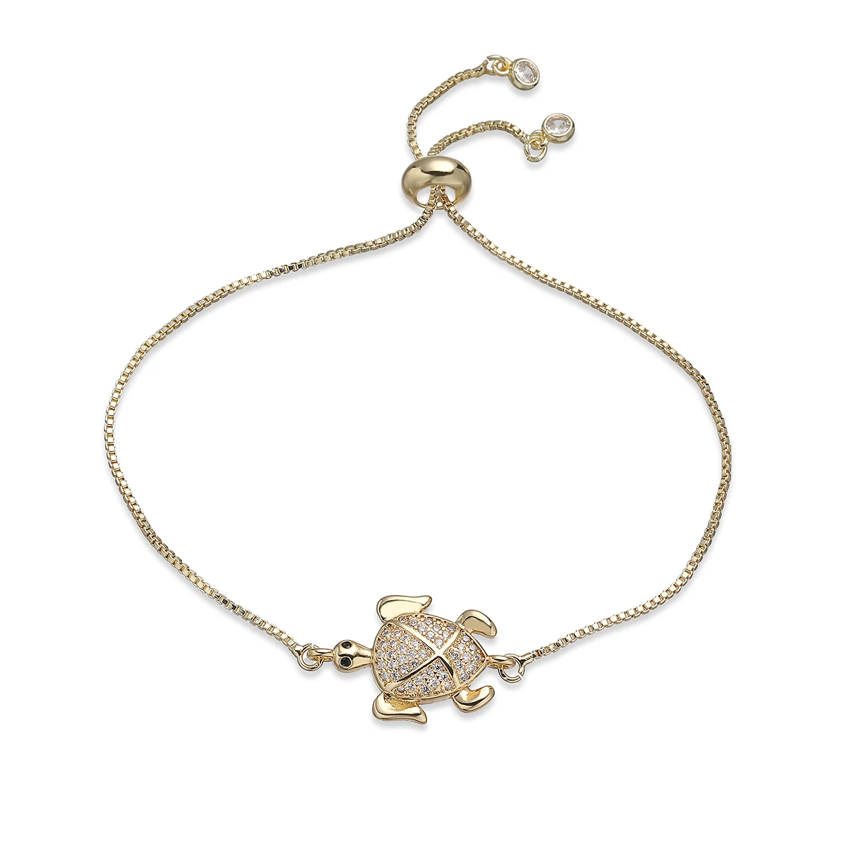 NEWBUY حساسة الفضة/الذهب اللون AAA تشيكوسلوفاكيا الزركون البطانة جميل السلاحف أساور سحرية للنساء قابل للتعديل هدية عيد ميلاد