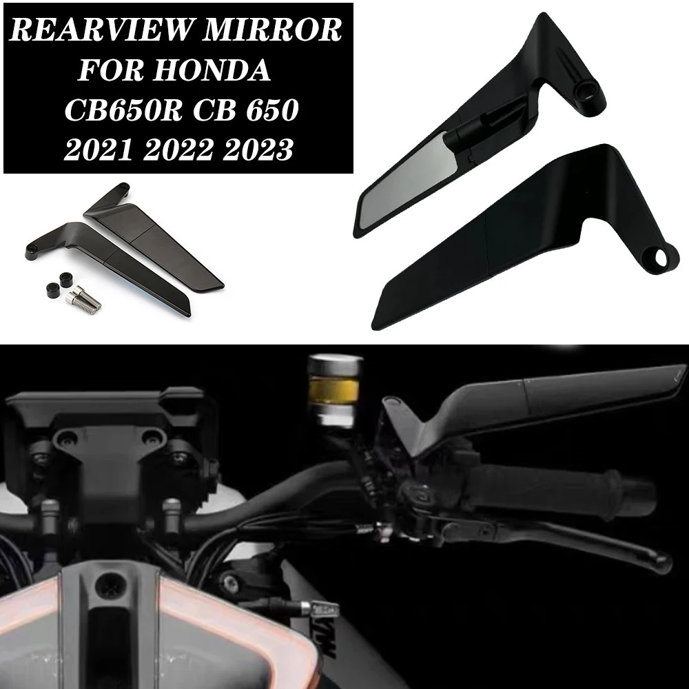 

For Honda CB650R CB 650 2021 2022 2023 Universal CNC Aluminum 360° Adjustable Rear View Mirror Motorcycle Rearview Mirrors