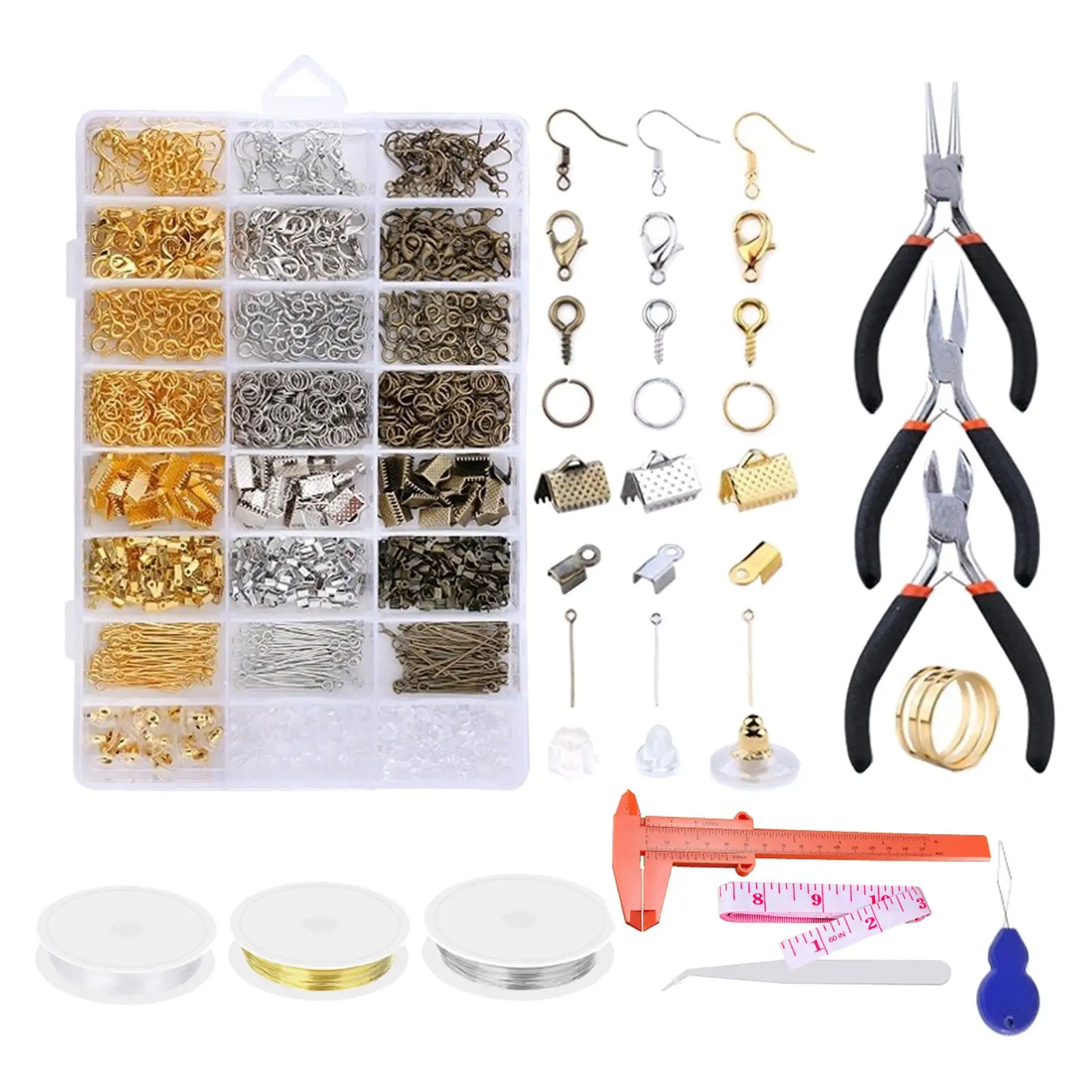 1321x Jewelry Making Supplies Kit Jewelry Pliers Repair Tools for DIY Bracelet Necklace Beading Beginners Women Adults Repairing