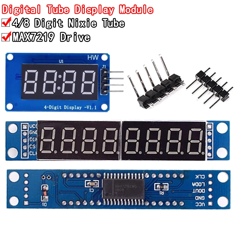 TM1637 4 Bits MAX7219 8 bit Digital LED Display Module 7 Segment 0.36Inch Clock RED Anode Tube Four Serial Driver