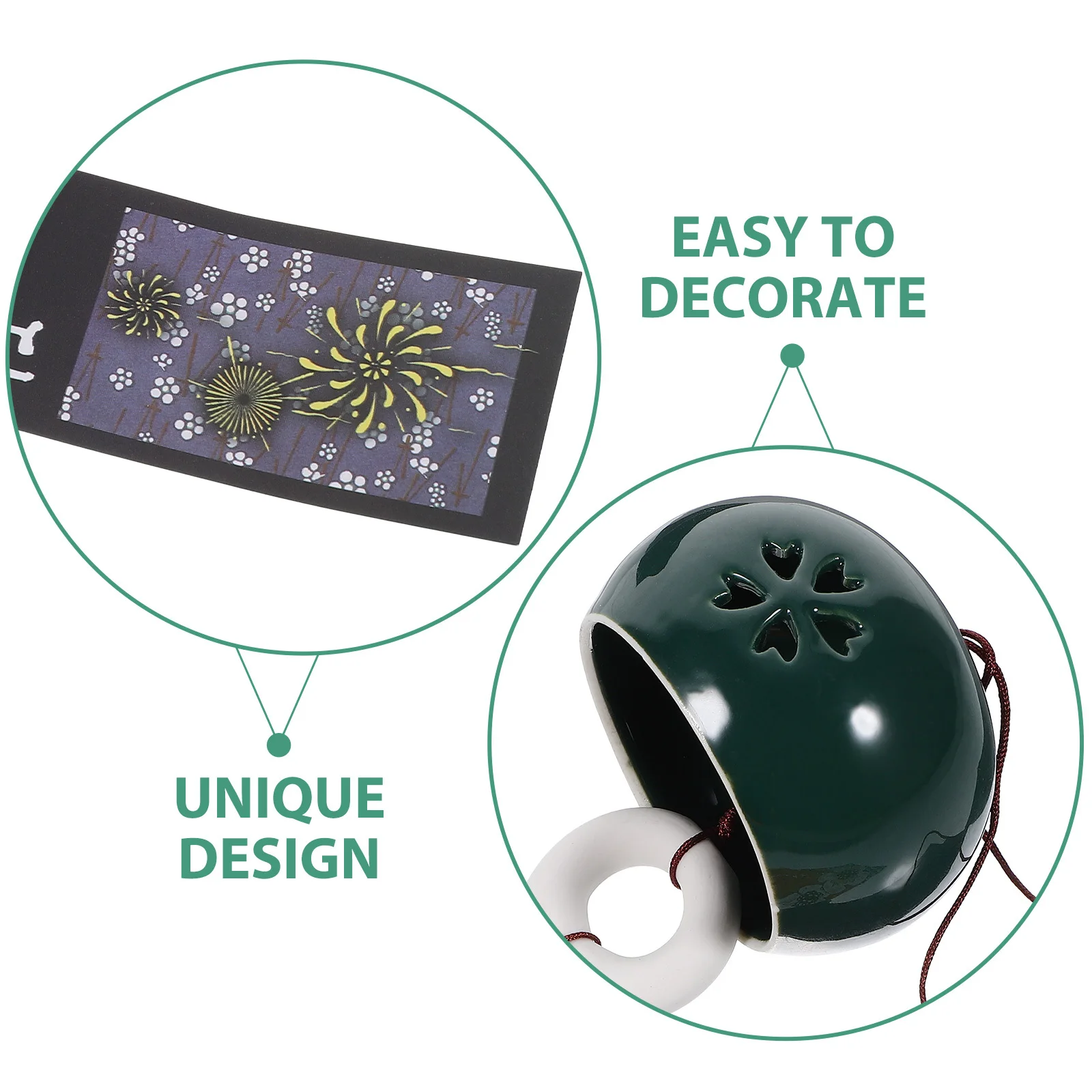 

Ceramic Wind Chime Japanese-Style Hanging Decorative Pendant for Garden Yard Balcony Home Decor Vintage Wind Bells Pleasant