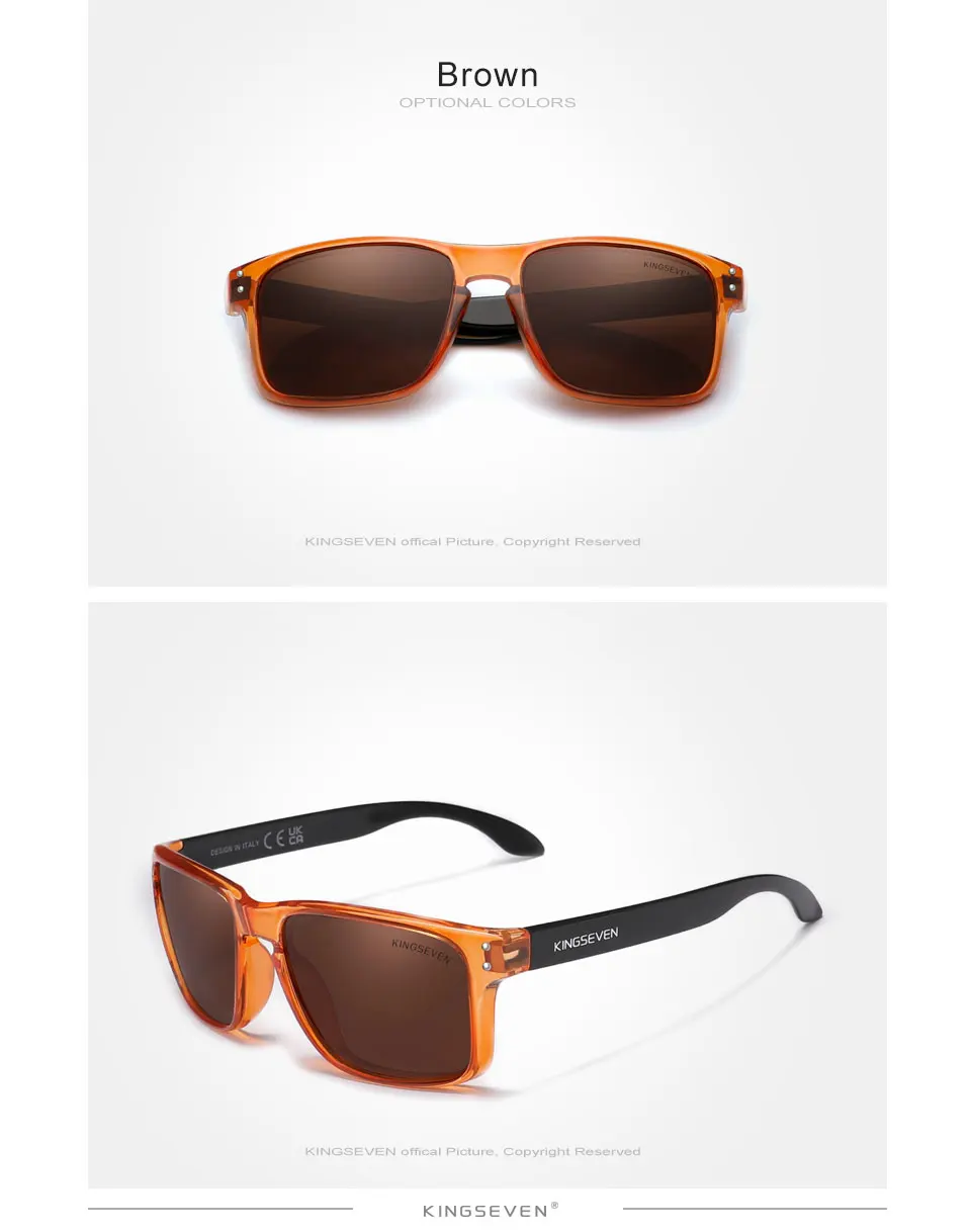 KINGSEVEN Retro TR90 Polarisierte Quadratische Sonnenbrille Frauen Männer Carbon Faser Muster Design Outdoor Sport Brillen – Detail 12