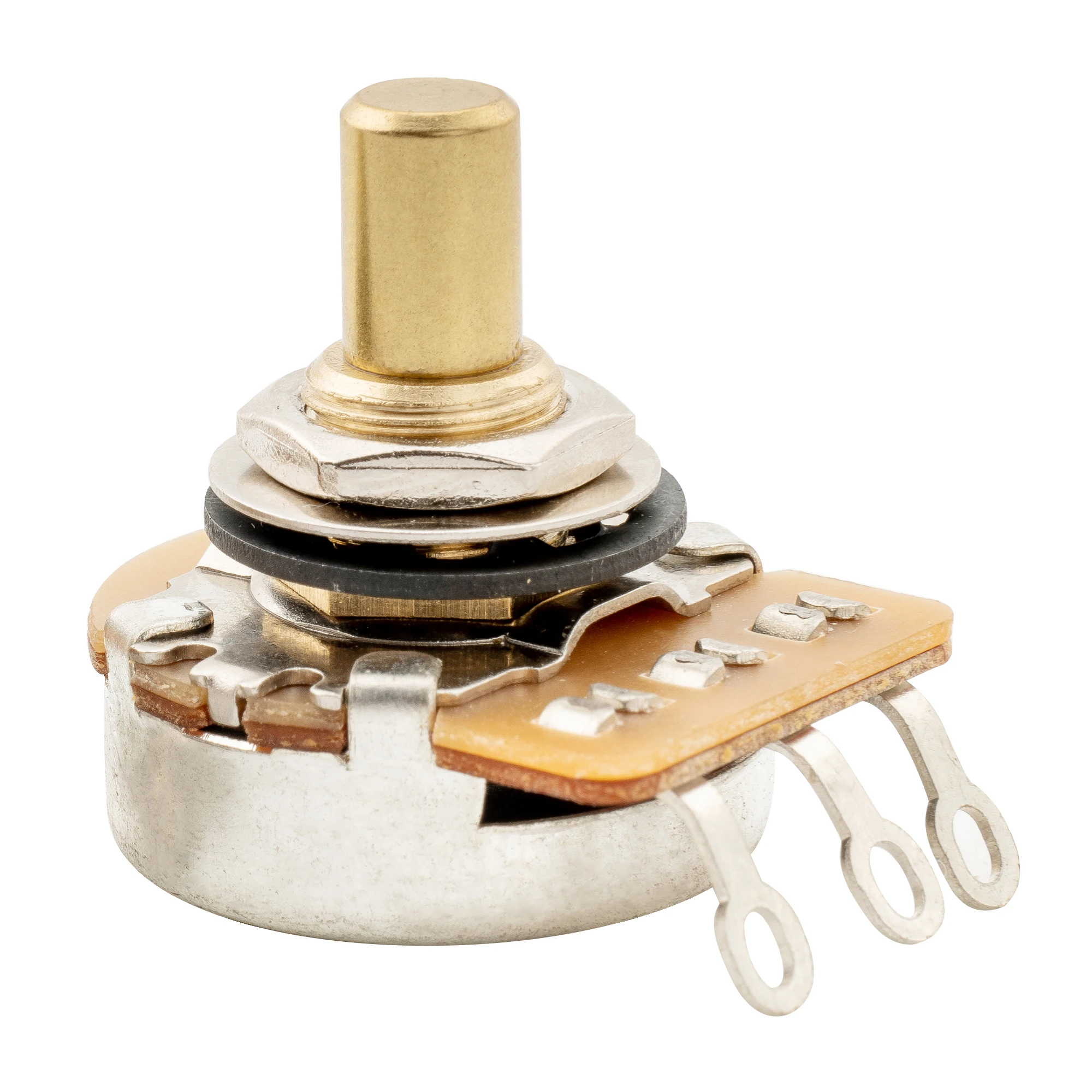 Musiclily Pro HD A250K/B250K/A500K/B500K/A1M/B1M Pot Full Brass Solid Short Shaft 1/4 Inch Audio Linear Taper Potentiometer