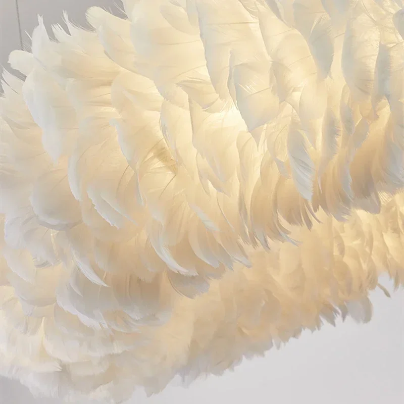 Nordic Anhänger Lampe Feder Moderne Schlafzimmer Kunst Mädchen Wohnzimmer Schlafzimmer Kreative Leuchte Led Restaurant Hängen Licht