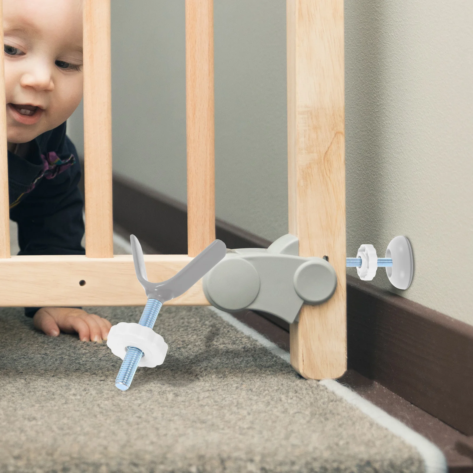 

Heavy Duty Gate Hardware Kit No Drill Installation Y-Shaped Bracket For Stair Door Safety Gate Durable Metal Support Hinge