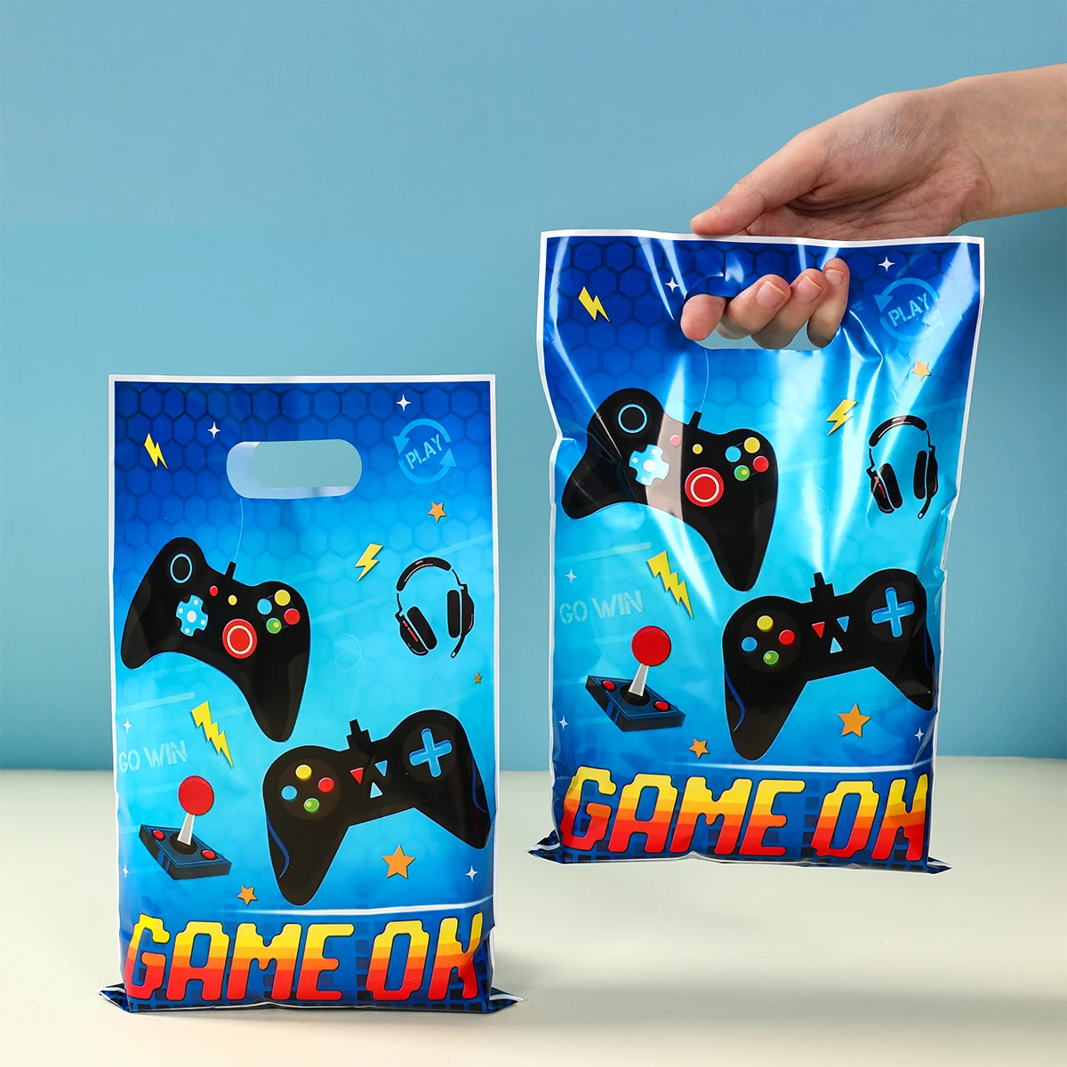 10/25pcs Game Party Gift Bag Electronic Game Theme Birthday Party Decor Happy Birthday Party Gift Bag with Handle Party Supplies