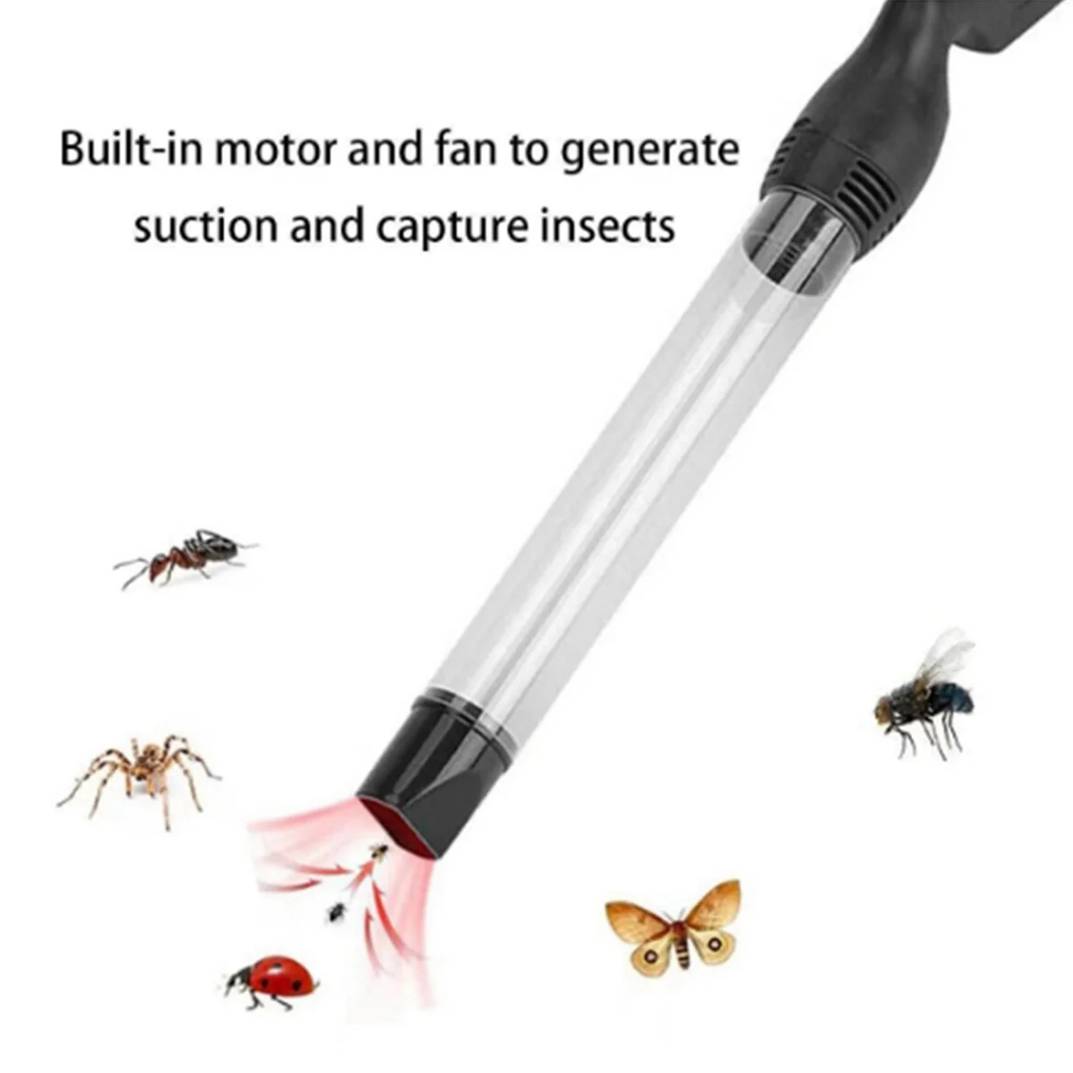 Apanhador de insetos portátil a vácuo do coletor de aranha com controle do tubo de sucção para controle de insetos domésticos