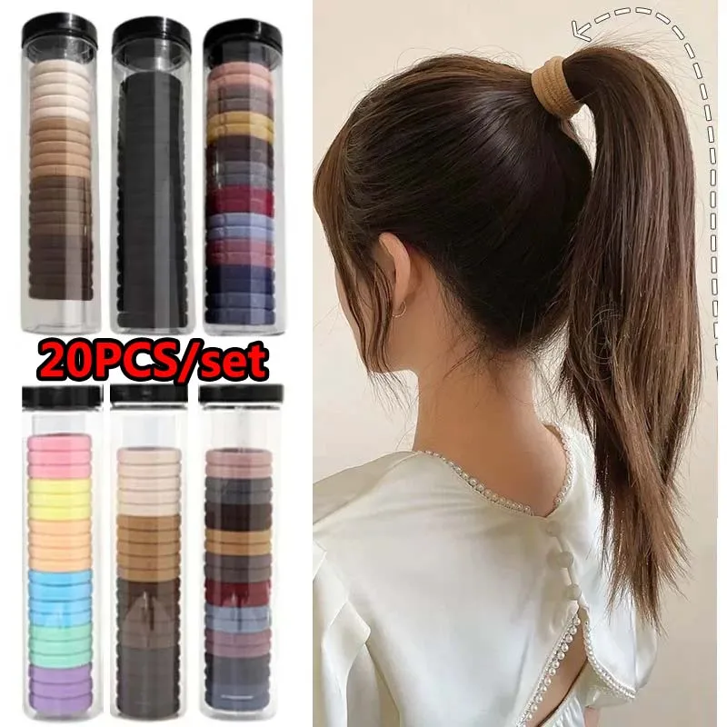 ncmama 20Pcs/Set Sweet Girls Ealstic Hair Band Women Ponytail Hold Scrunchie Rubber Band Hair Rope Ties Fashion Hair Accessories