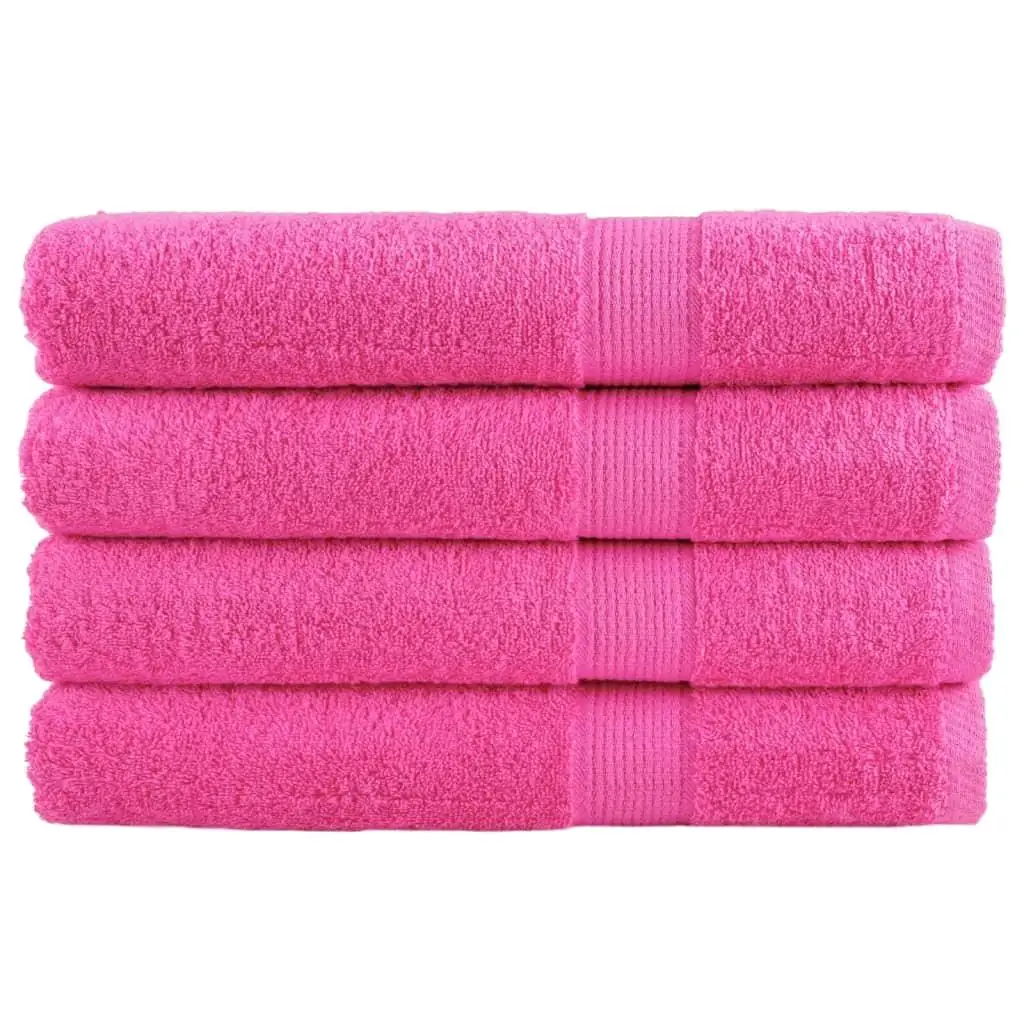 Solund Premium 4-Piece Pink Towels Set 100x200 cm - Soft & Absorbent 600 GSM Bath Towels