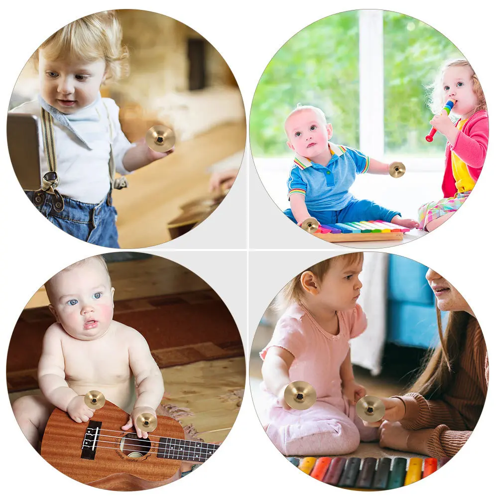 

2Pcs Children Percussion Copper Finger Cymbals Mini Musical Instruments for Kids Belly Dancing Performance Accessories